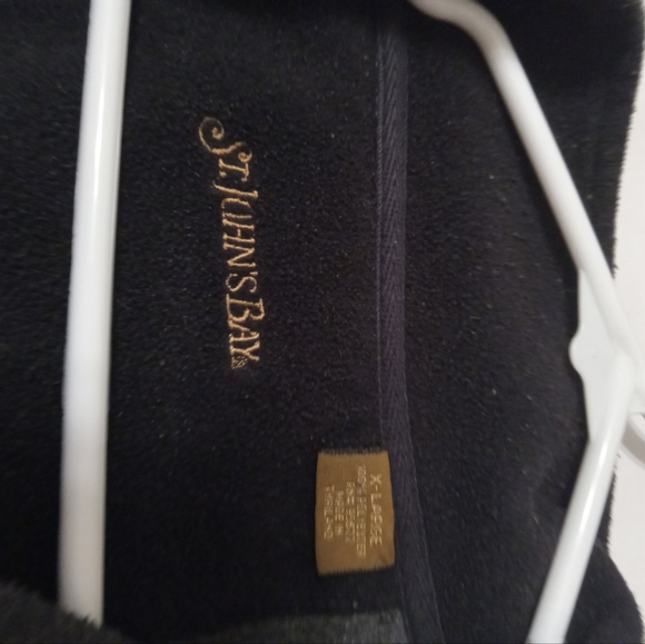 Saint John's Bay XL Half Zipped Men's Pullover Grey 100% Poly. Thailand Sweater - Picture 3 of 6